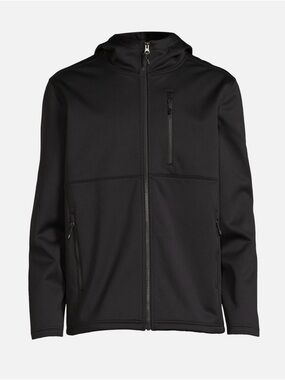 Swiss Tech Black Full-Zip Performance Hooded Jacket